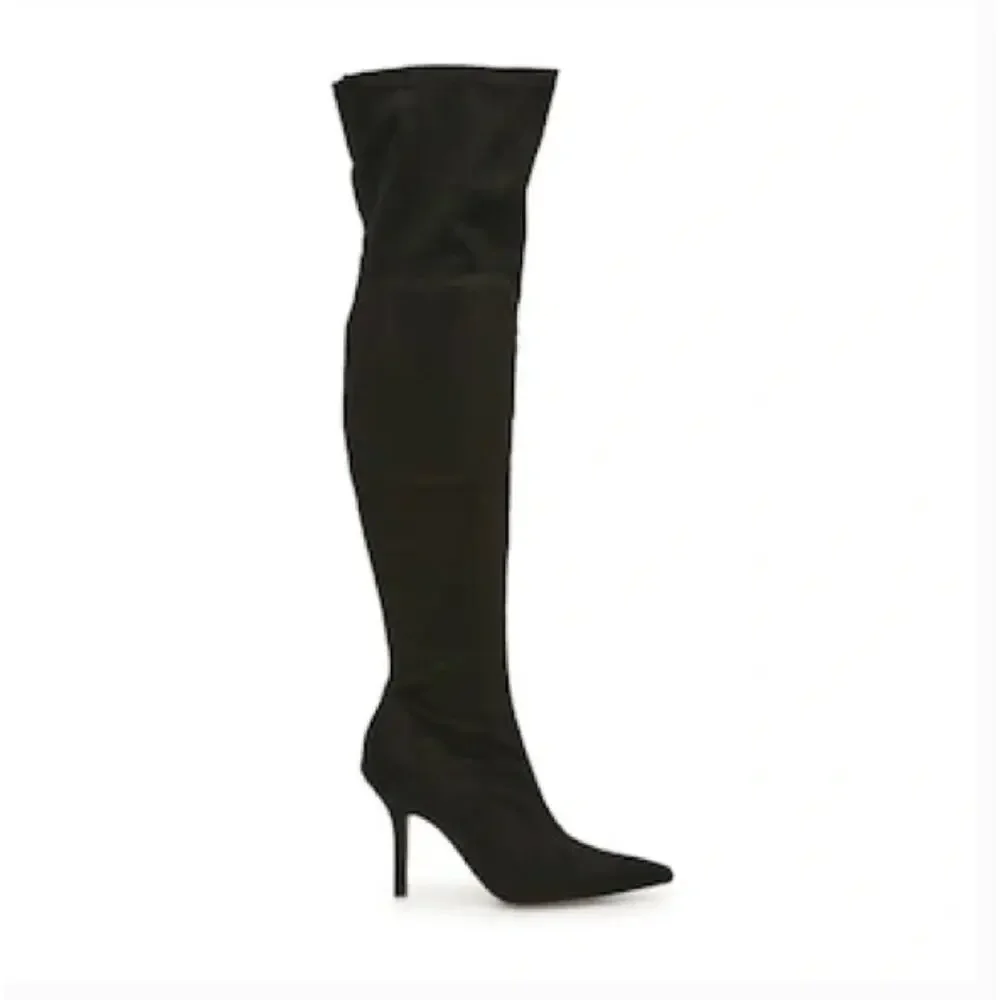 Marc Fisher Tiago Over the Knee Boots 8.5 Black NEW Tall Heel Glam OTK